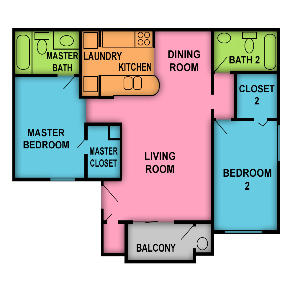 This image is the visual schematic floorplan representation of Cardiff at Devonshire Apartments.